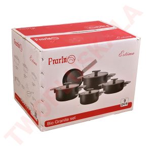 سرویس قابلمه و تابه گرانیتی 9 پارچه پرارین مدل ESTIMA کد 4323