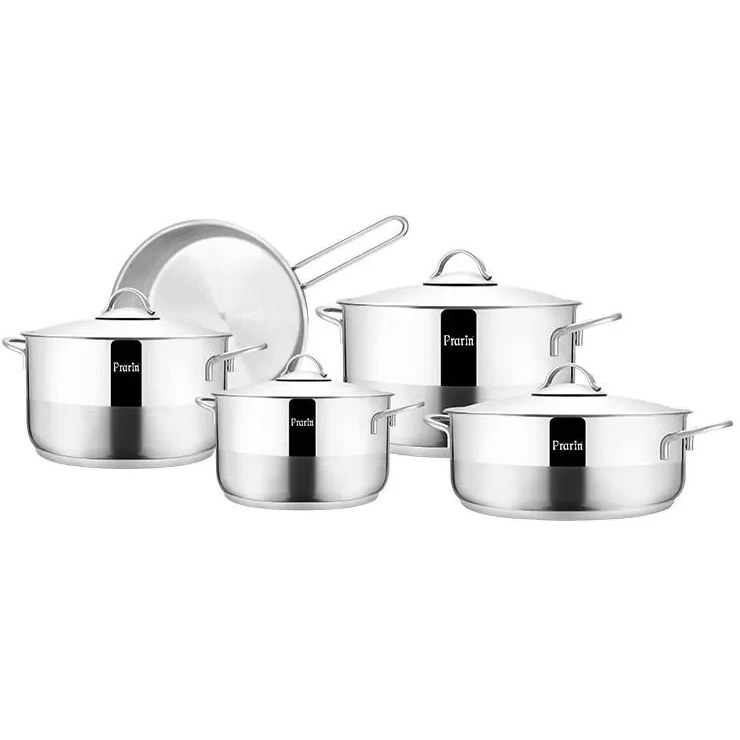 سرویس قابلمه استیل 9 پارچه پرارین کد 2800